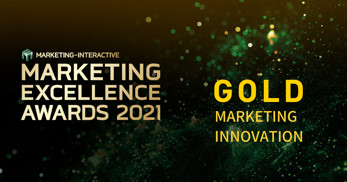 Marketing Excellence Awards 2021 announcement Gold in Marketing Innovation